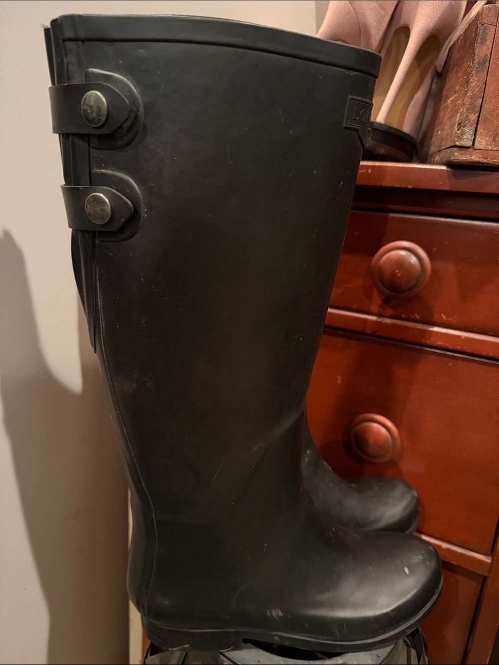 London Fog Black Rain Boots - size 37